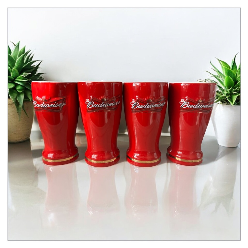Budweiser Red and Gold Beer Mug